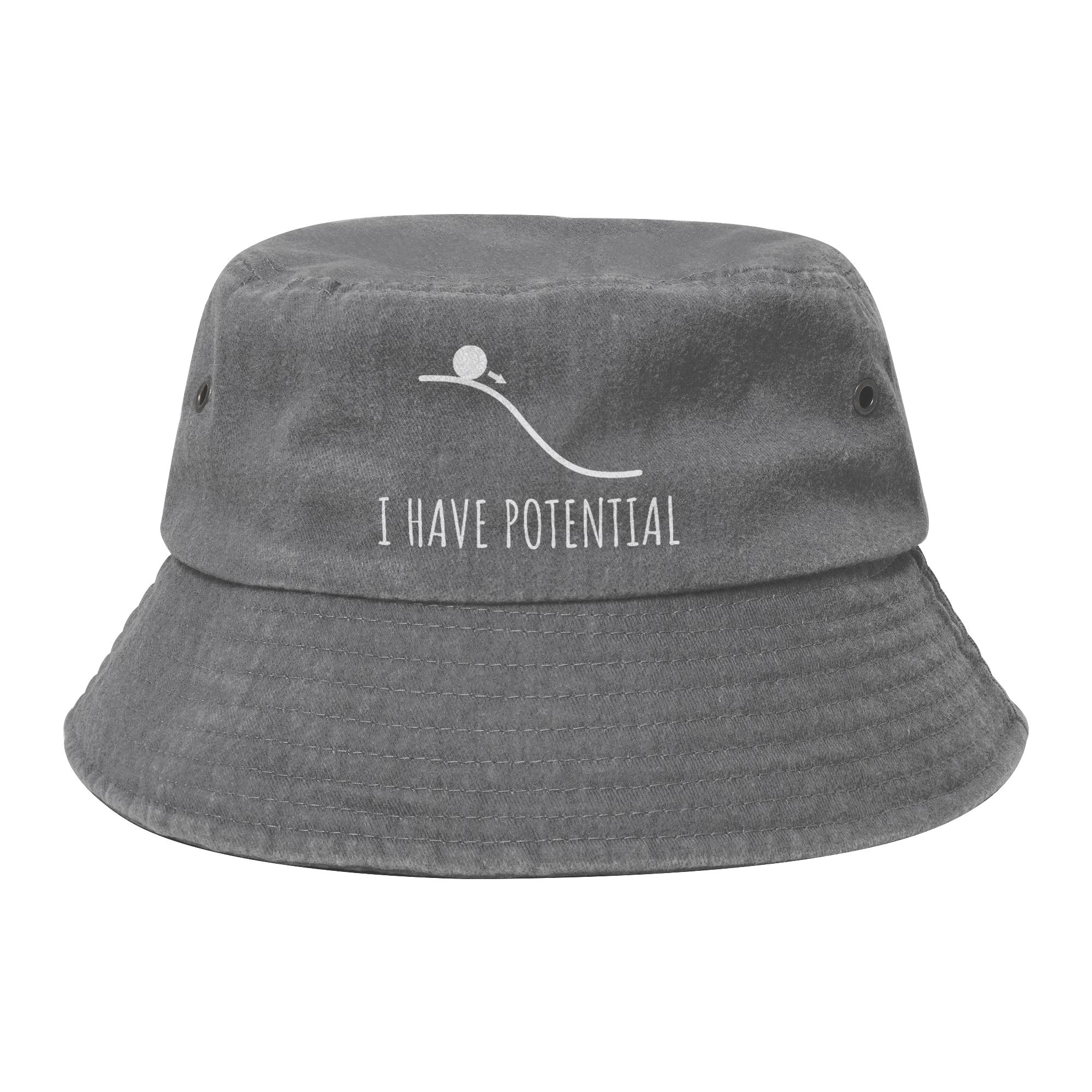 Unique Design I Have Potential Energy Funny Physics Math Jokes Bucket Hats Teen Fishing FisherUnisex Cap Spring Headwear One Size