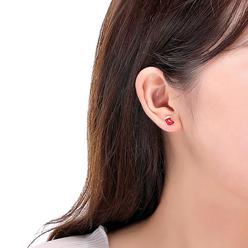 Red Christmas Stocking Stud Earrings - Influencer Style Holiday Gift