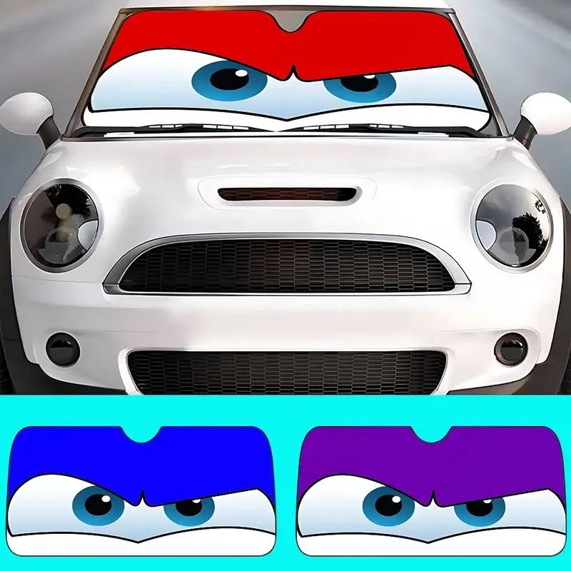 Anime L-lightning M-mcqueen Eyes Car SunShade Windscreen Front Window Visor 70x130cm Sun Visor Solar Protect Plaid Gift Novelty