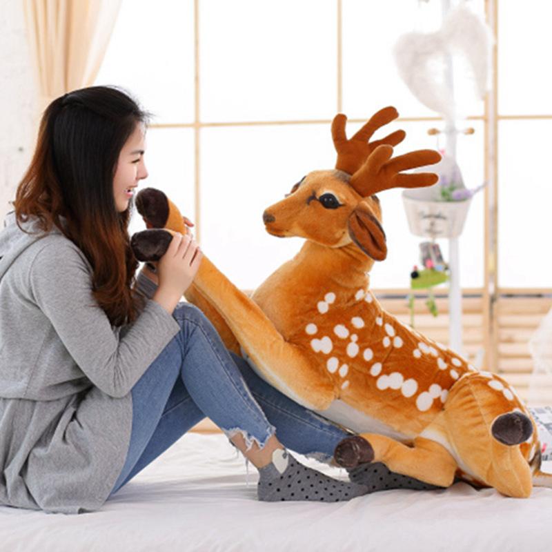 30-85cm Carino Giocattoli Cervo Sika Peluche Simulazione Giocattoli Animali Peluche Cervo Compagno di Giochi per Bambini Regalo di Compleanno per Bambini Decorazione per la Casa
