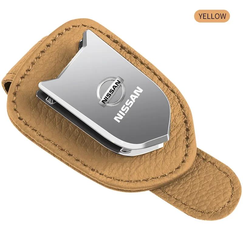 Car Interior Sun Visor Sunglasses Clip Eyeglasses Holder For Nissan X-trail Qashqai Note Juke Sentra Patrol Almera Navara Leaf