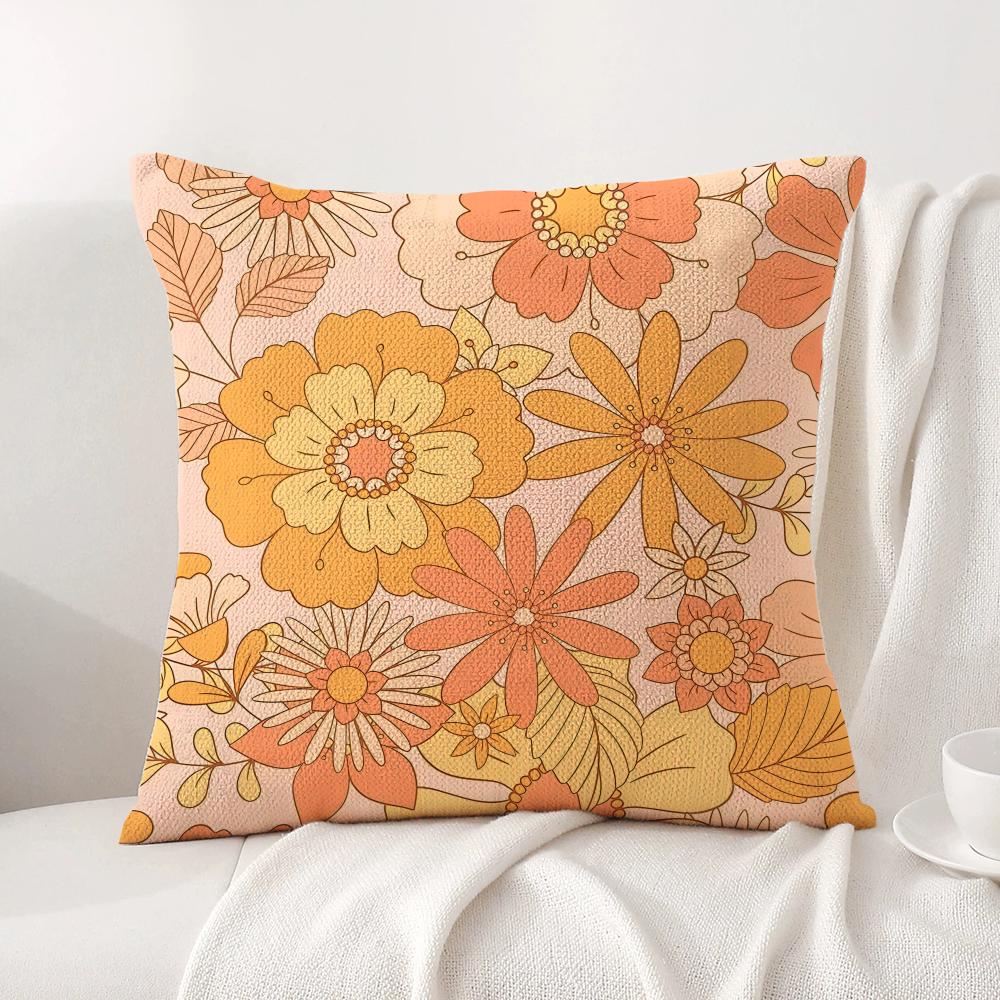 Retro Floral Cushion Cover Natural Linen Organic Fabric DoubleSided Printing Sofa Home Decor Gift Pillow Cover 30X30cm