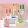 1 In 6 Baby Portable Bottle Cleaner Set With Drying Rack 2 Silicone Baby Bottle Brushesstraw Brush Nipple Brush Storage Box
