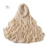 New Women's Soft Solid Color Elastic Breathable Wrinkled Jersey Headband Scarf Muslim Ramadan Hijab Wrap Hijabs
