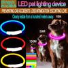 40/50/70cm Size customizable New Dog Luminous Collar Bright Dog Collar Glowing Led Light Dog Collar Light Night Safety