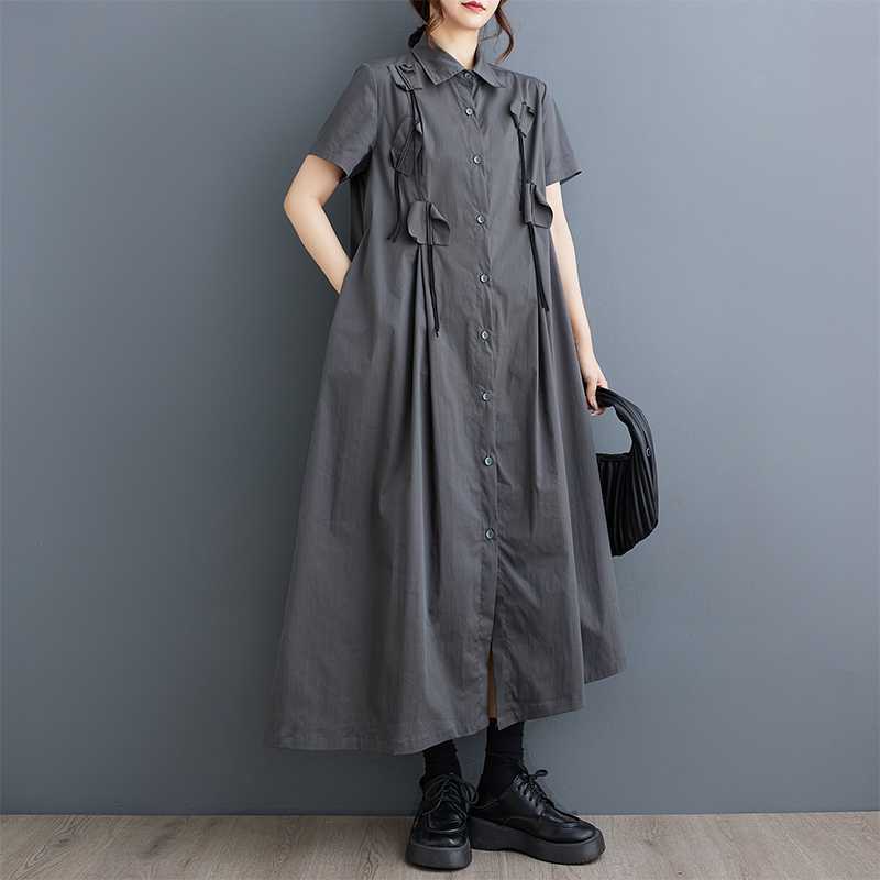Summer Loose Patchwork Casual Short Sleeved Dress