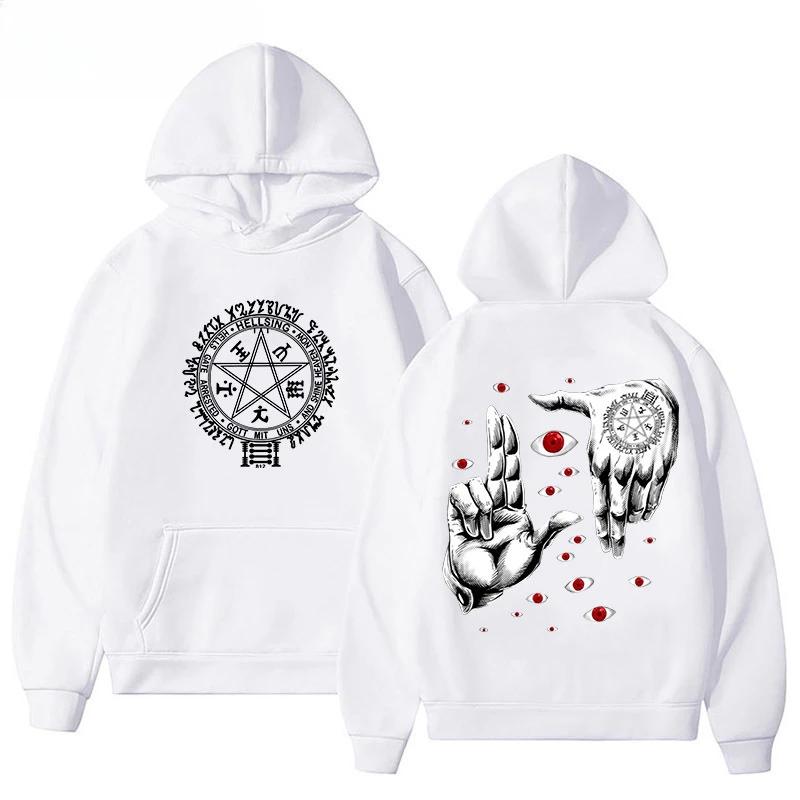 Anime Hellsing Ultimate Aluca Hoodie Men's Fashion Anime Horror Anime Harajuku Casual Loose Top Men and Women