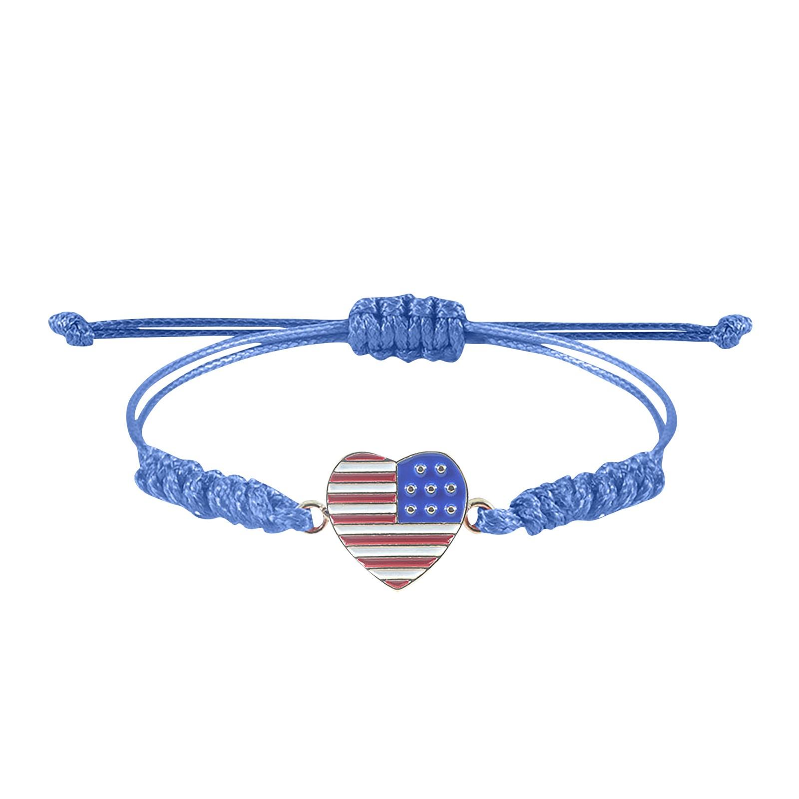 

Independence Day Bracelet USA American Flag Election Holiday Party Memorial Patriotic Bracelet One Size