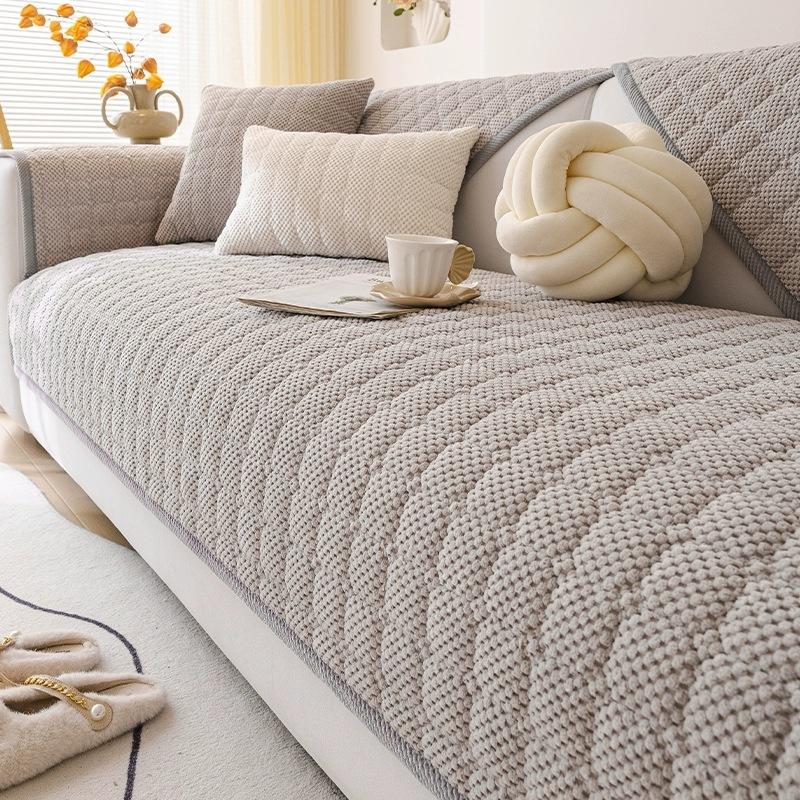 Corduroy Sofa Cushion Four Seasons Universal Quilted Seat Cushion  New Simple Non-Slip Sofa Cover Cover Cloth Towel