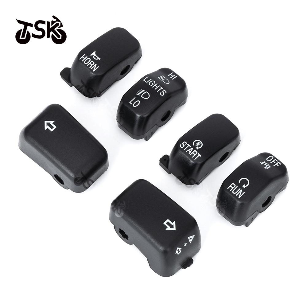 Black Chrome 6Pcs Hand Control Switch Housing Buttons Caps For Harley VRSC 2008 - 2013 Sportster Road King Dyna Softail