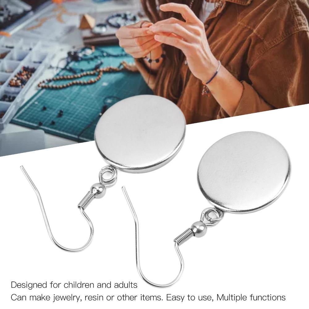 20pcs Stainless Steel Jewelry DIY Accessory 16mm Earrings Wire Hooks Blanks  Earrings Crafts