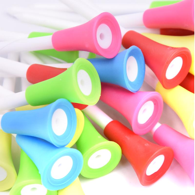 30Pc Multi Color Plastic Golf Tees 83Mm Durable Rubber Cushion Top Golf Tee