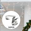 50 Pieces Gutter Clips for Weatherproof Light Hangers Hooks Roof Seasonal Lighting