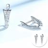 Ohrclips aus 925er Silber mit Zirkonia im Vintage-Stil, anlaufgeschützt, für Damen