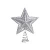Unlit Gold Glittered 6-Point Star Treetop Christmas Tree Top Star Sprinkled With Gold Powder Three-dimensional Star Spring Ornaments Christmas Party