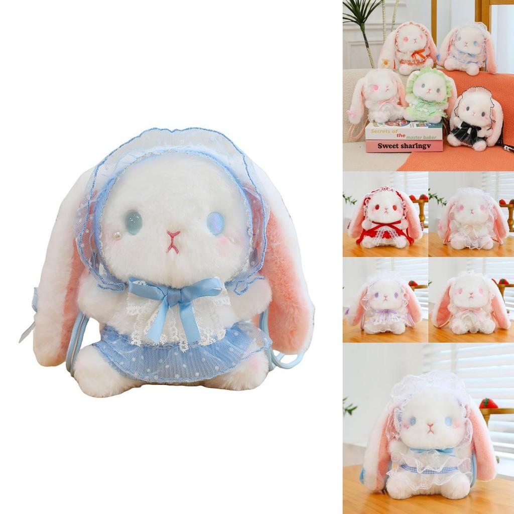 Lolita Style Plush Bunny Crossbody Bag With Cartoon Design For Girls And Kids