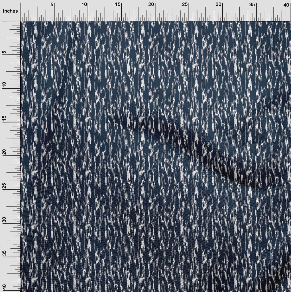 oneOone Cotton Flex Blue Fabric Abstract Dress Material Fabric Print Fabric By The Yard 40 Inch