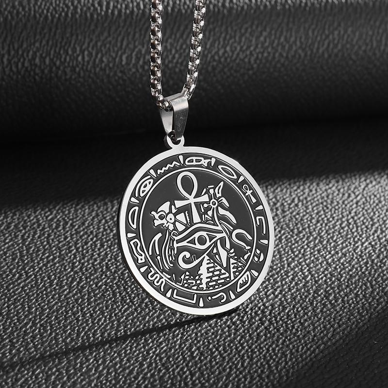 Statement Fashion Irish Celtic Knot Gemstone Pendant Stainless Steel Witchcraft Witch Knot Necklace for Men Women Amulets