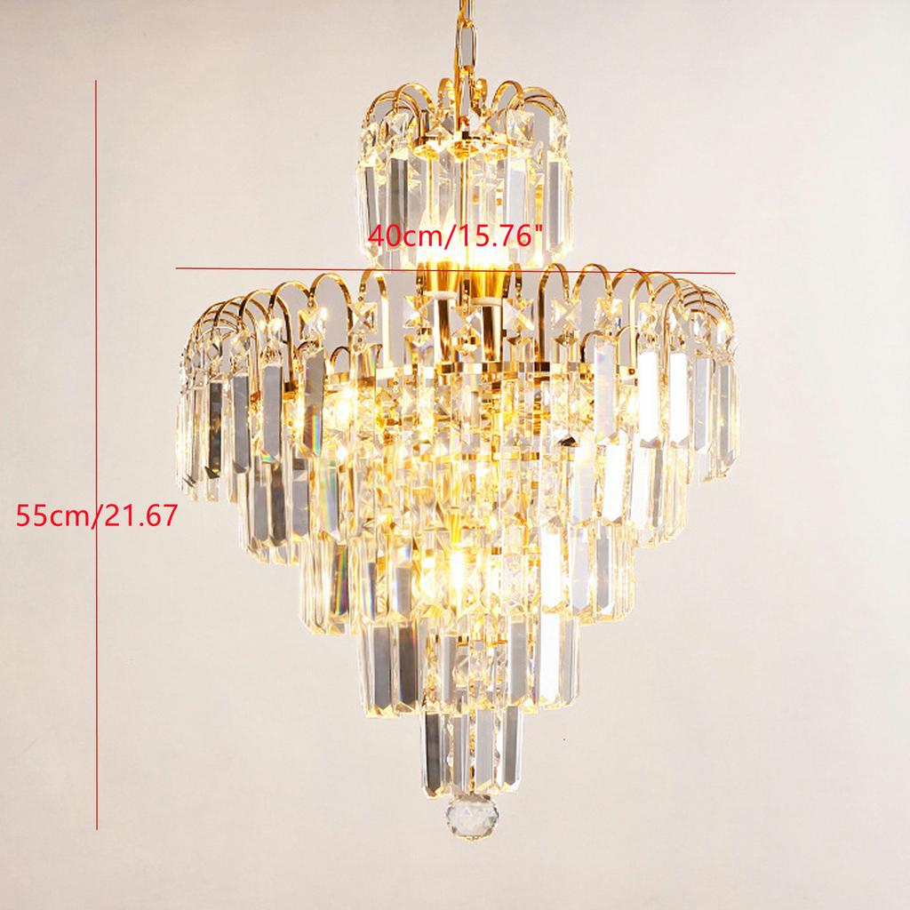 Elegante Moderne Deckenleuchte K9 Kristall Kronleuchter Pendelleuchte Leuchte Lampe Metall+Glas Gold Poliert und Galvanisiert
