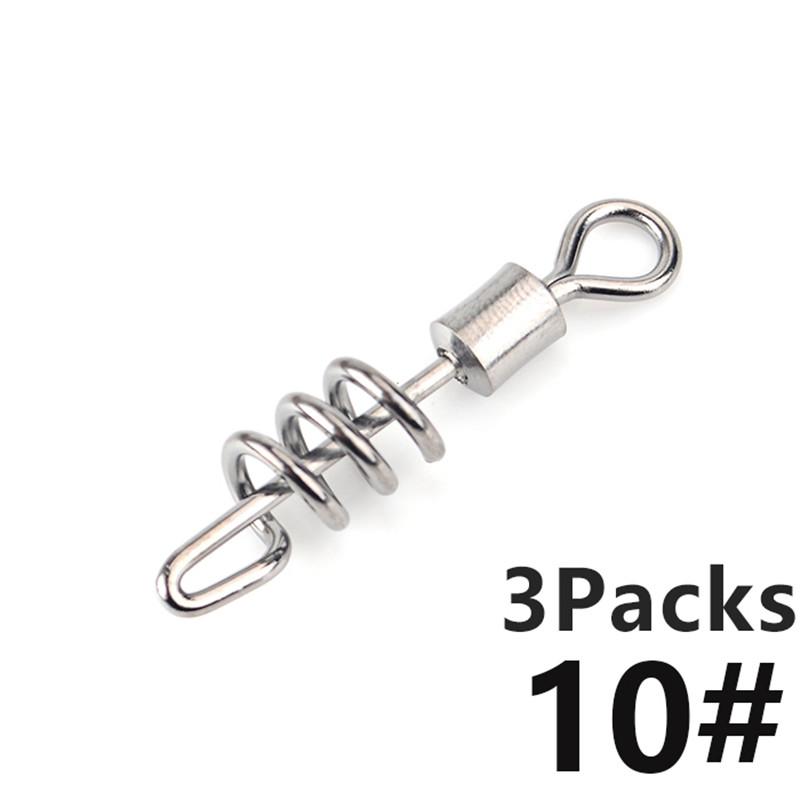 

3 шт./5 шт. аксессуары для рыбалки на щуку, соединительный штифт, подшипник, вертлюг из нержавеющей стали, карабин, приманка, вертлюг, снасти 10#-5pcs