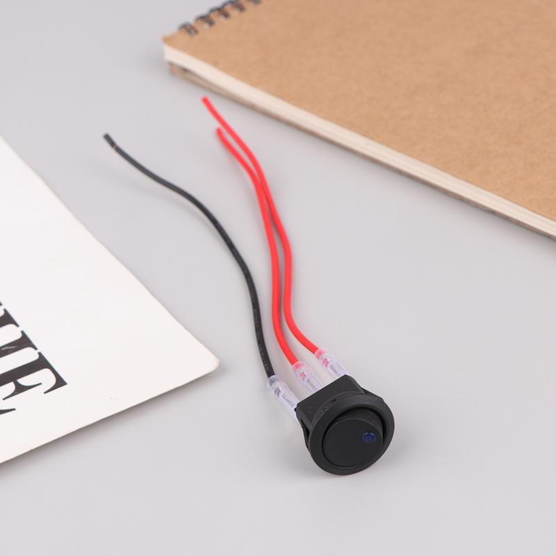 12V/20A LED Light Boat Switch Round Cat-eye Car Modified Switch PlugSpring With Wire