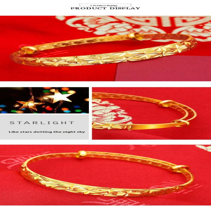 925 Sterling Silber Armreif Armband Für Damen Der Neue Feinschmuck Feine Sterne Retro Armband Schöne Solide Armreifen Geschenk