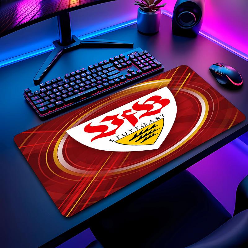 VfB Stuttgart Fußballmuster Mauspads Nicht?Rutschfestes Gummi-Basis Gaming-Mauspad Für Schreibtisch Büro Zuhause