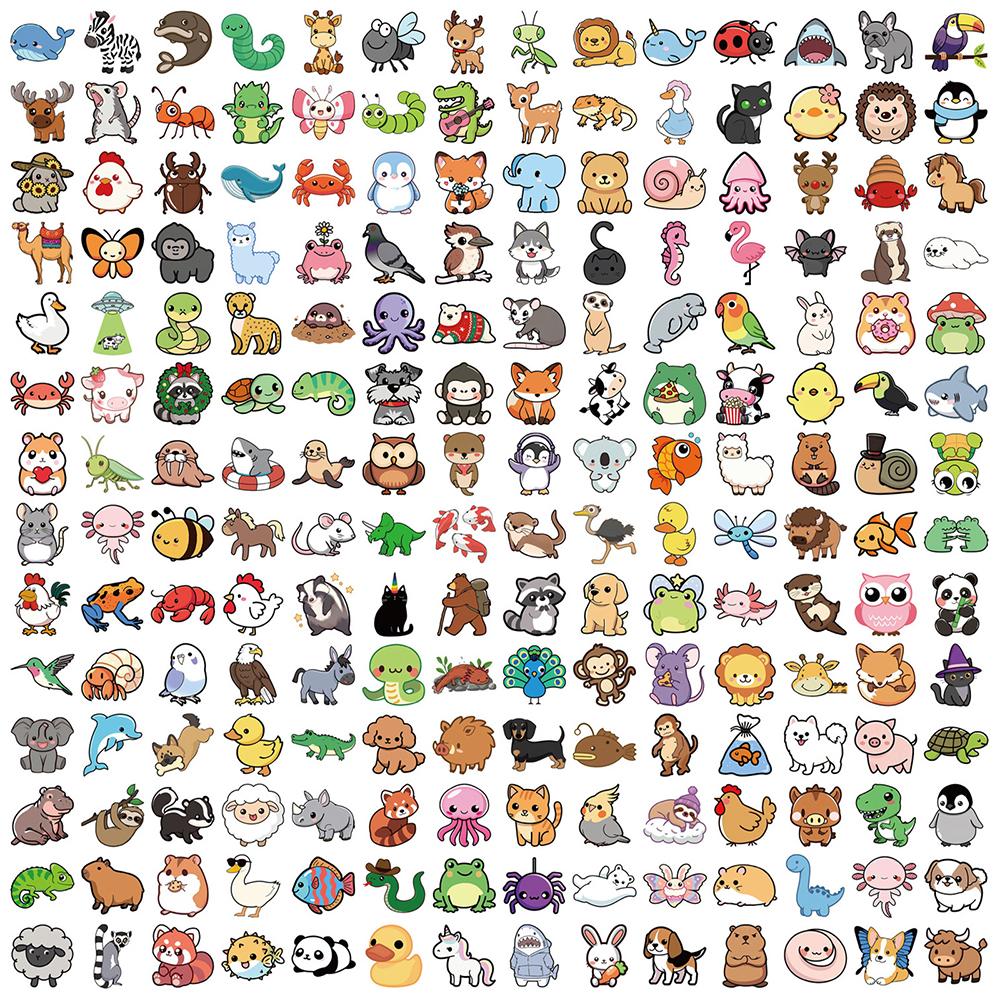 10/50/100/200pcs Cute Cartoon Animals Graffiti Stickers for Kids Waterproof DIY Phone Laptop Kawaii Children Reward Sticker Gift