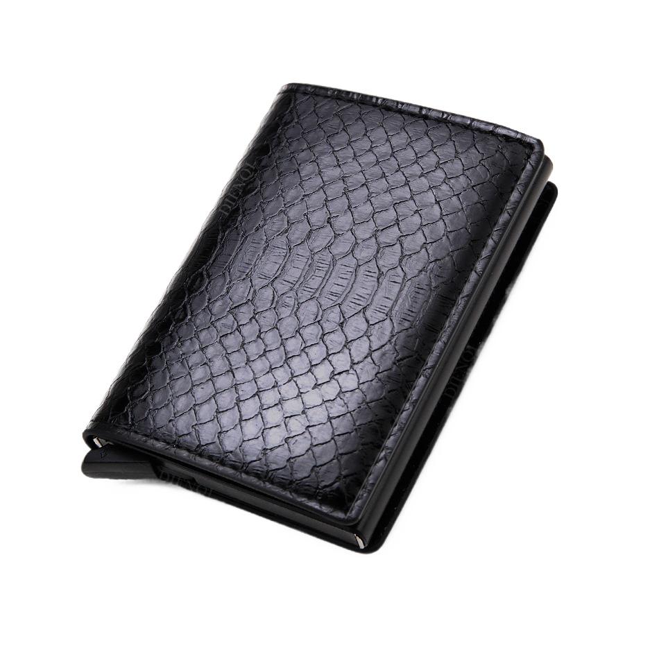 RFID Anti-theft Brush Automatically Pops Up Card Bag Card + Credit Card Metal Card Bag Men's Multi-card Wallet Carbon Fiber