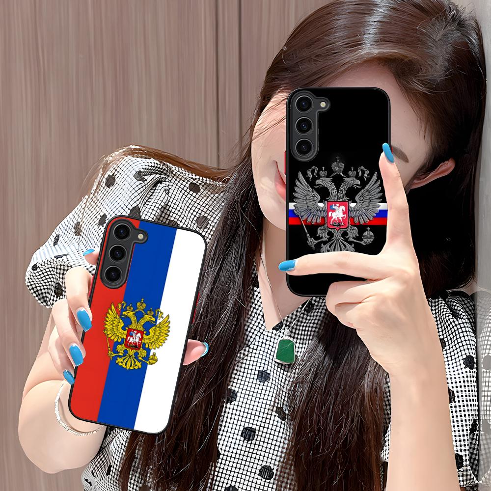Russia Flag Silicone Mobile Phone Case for Samsung Galaxy S26 S25 S24 S23 S22 S21 Plus FE Ultra Colorful Cover