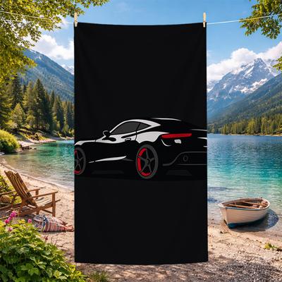 1 Stück Strandtuch mit Auto-Muster, Hohe Saugfähigkeit, Schnelltrocknend, Weich und Leicht, Ideal für Picknicks und Spa, Ultrafeine Faser Badetuch