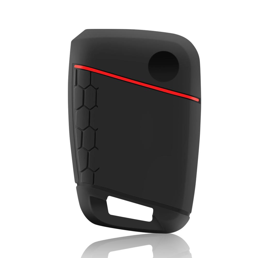 Silikon-Autoschlüsselgehäuseabdeckung für VW 2018 Atlas Tiguan Golf 7 Magotan 4-Tasten-Ersatz-Smart-Keyless-Halter