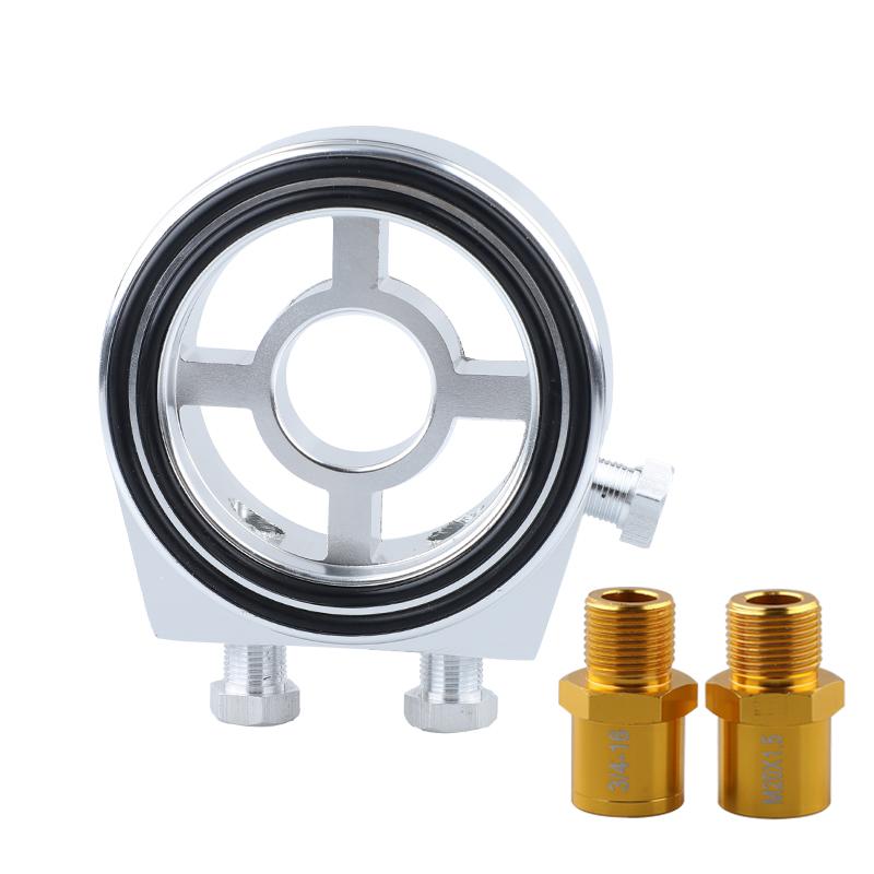 Universal Automotive Car Aluminum Oil Filter Sandwich Plate Adapter Oil Press Temp Sensor Adapter Kit With Connectors