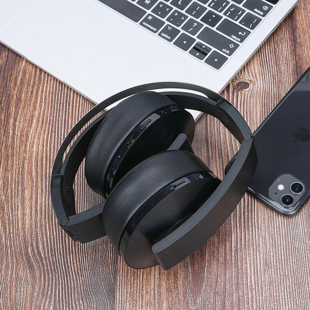 SOULWIT Replacement Ear Pads for Sony Platinum Wireless Playstation PS4 Premium Wireless Surround Headset (2018 Model CUHJ-15005) (Black)