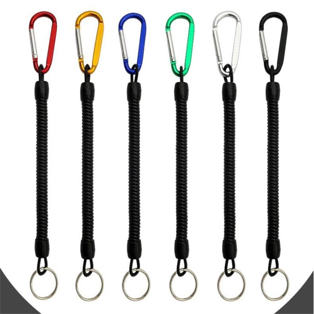Portable Carabiner Telescopic Spring Rope Anti-rust Anti-drop Buckle Tool (18cm Thick)