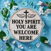 Vintage Holy Spirit Dove Cross Bohemian Metal Wall Art Rustic White Finish Home Decor