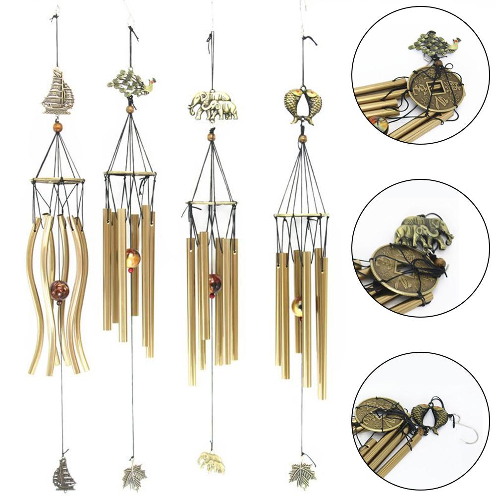 Yard Garden Hanging Wind Chimes For Balcony Yard Garden 1PC Bells Tubes Gold Home Decoration Large Wind Chimes