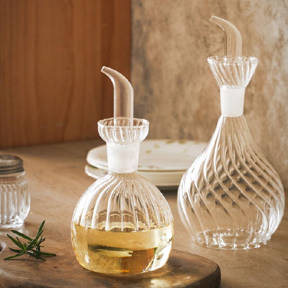 Pouring Spout Oil Dispenser Glass Vinegar Bottle Non-drip Condiment Container  BBQ