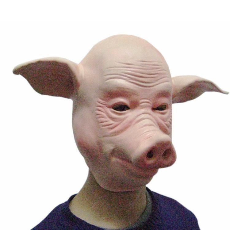 Bald Pig Mask - Halloween Animal Costume Prop