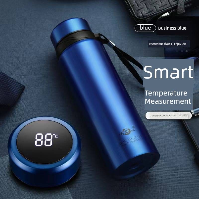 304 Stainless Steel Large-Capacity Thermos Cup, Smart Portable Outdoor Fitness Business Tea Cup, Sports Water Bottle