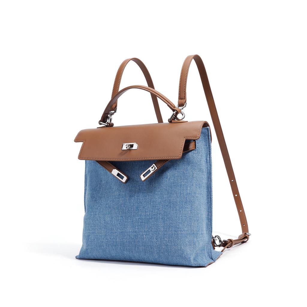 High-end Backpack, Niche Design, Leather Single-shoulder Bag, Large Capacity, Fashionable and Simple Handbag
