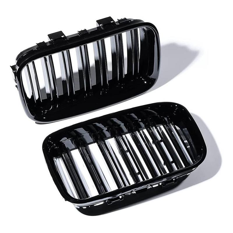 Front Kidney Grille Black Dual Slat Racing Grilles Fit For Bmw 3 Series E36 1992 1993 1994 1995 1996 51138122237 51138122238