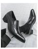 Plus Size Men's Formal Pointed Toe Leather Slip-on Shoes - Spring/Autumn 2025