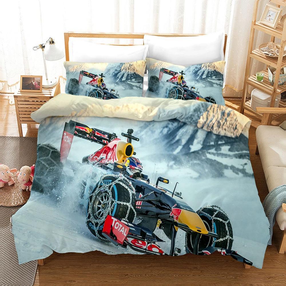 Luxury Car Duvet Cover Set Cartoo Bedding Set for Kids Boys Polyester Bedding Set King Size