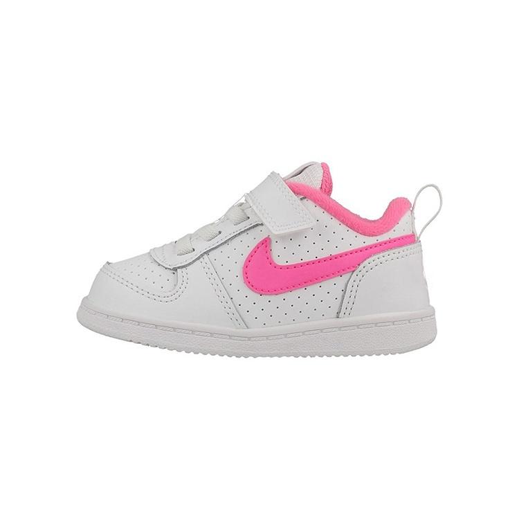(TD) Nike Court Borough Low White Pink Baby 870030-100 EU 22
