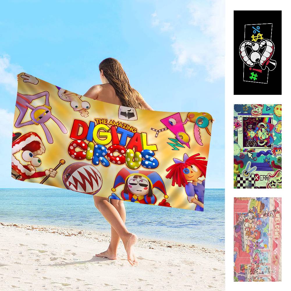 Popular Animated The A-Amazing D-Digital C-Circus Beach Towel Colorful Bath Towels For Girl Microfiber Quick Dry Custom Sand