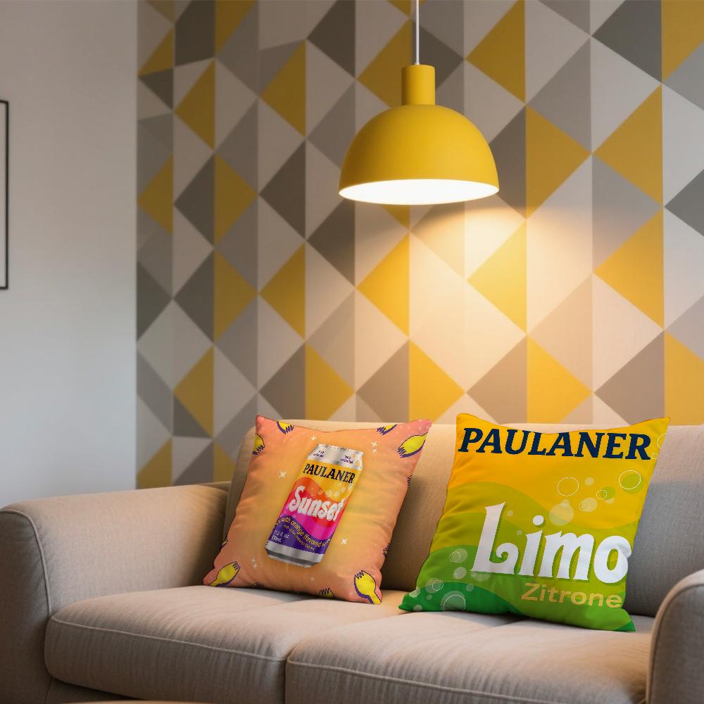P-Paulaner Spezi cushion cover For Sofa Car Office Cafe Soft And Comfortable Double-Sided Printing Pillow Cover