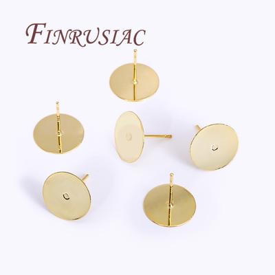50Pcs 18K Gold Plated Blank Post Earring Studs Base For Earrings,DIY Earrings Making Accessories