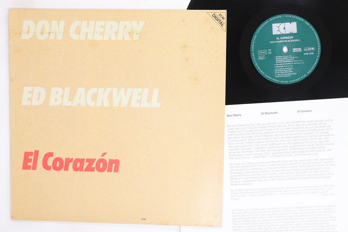 Виниловая пластинка DON CHERRY ED BLACKWELL El Corazon ECM1230 ECM 1982 Германия Джаз Б/у