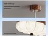 Mid-Century Walnut Fan Light Chandelier for Bedroom/Living Room